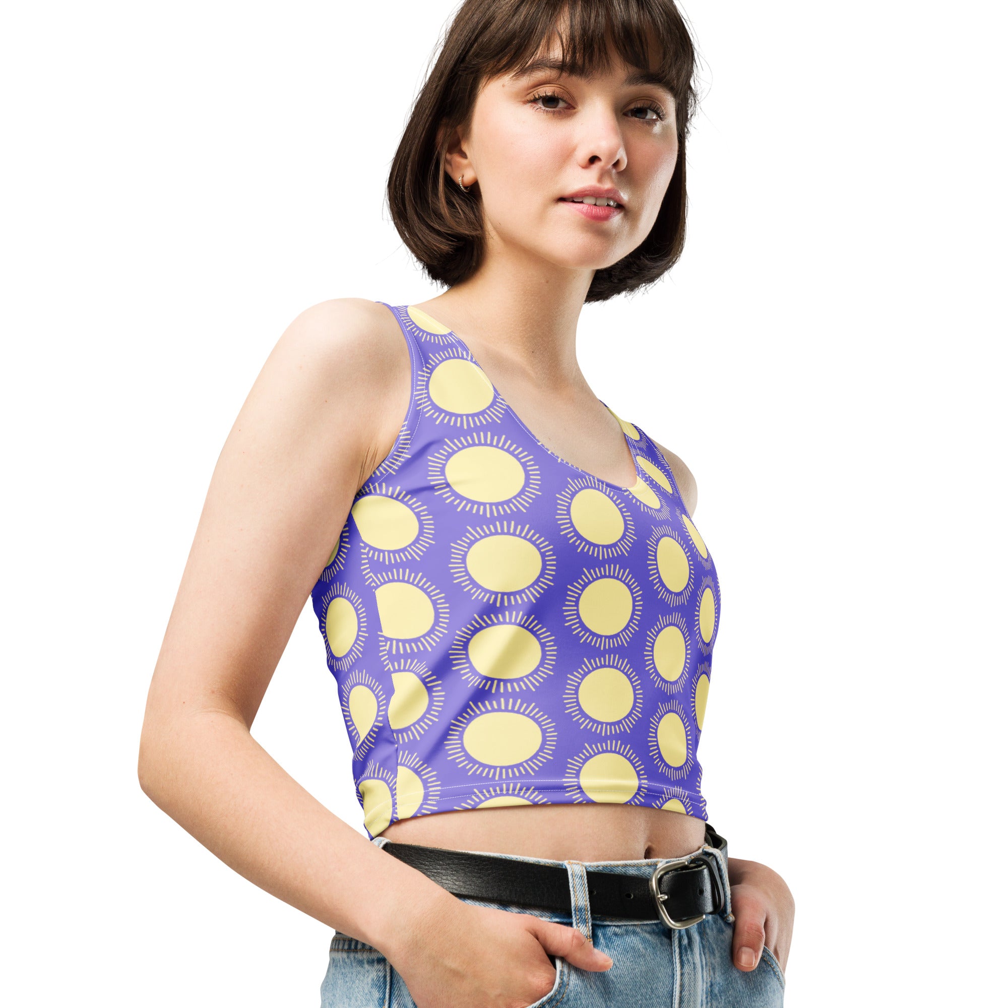 Women's Purple Sun Buttery Soft Crop Top- Quick-Drying UPF 50+ Stretch Top