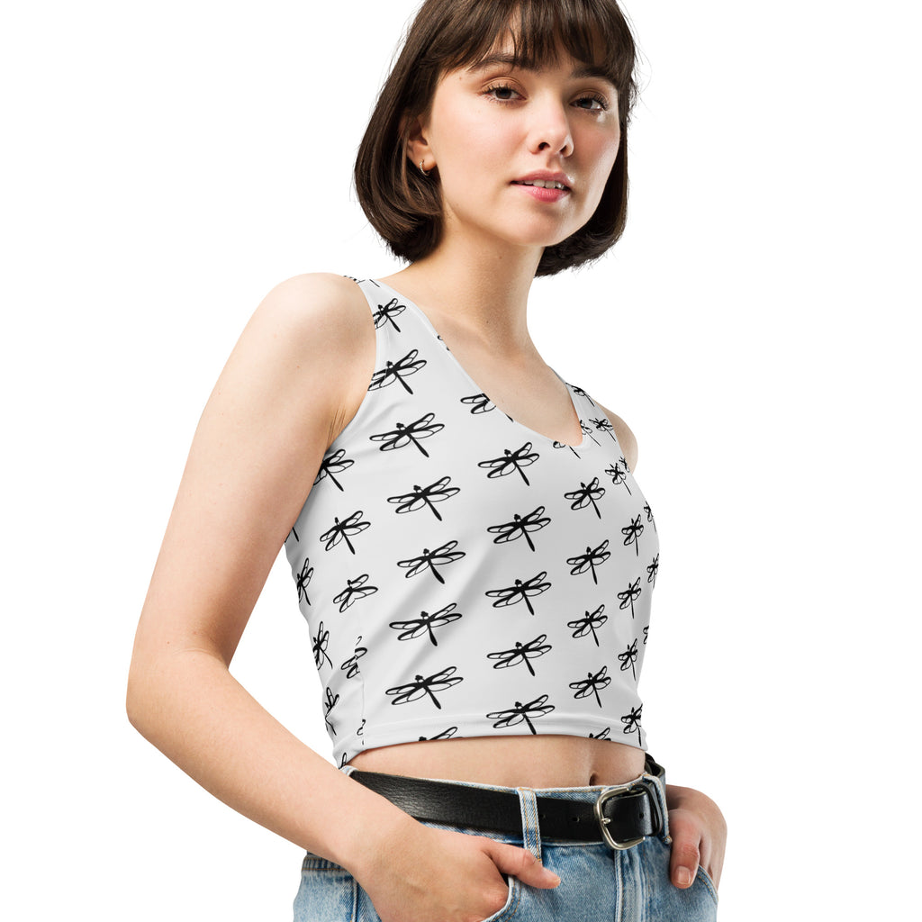 Women's Dragonfly Buttery Soft Crop Top- Quick-Drying UPF 50+ Stretch Top