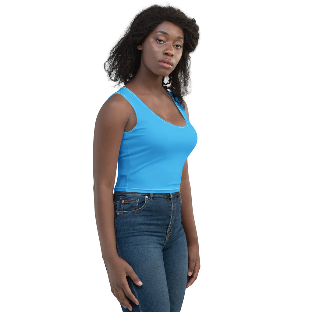Women's Light Blue Buttery Soft Crop Top- Quick-Drying UPF 50+ Stretch Top
