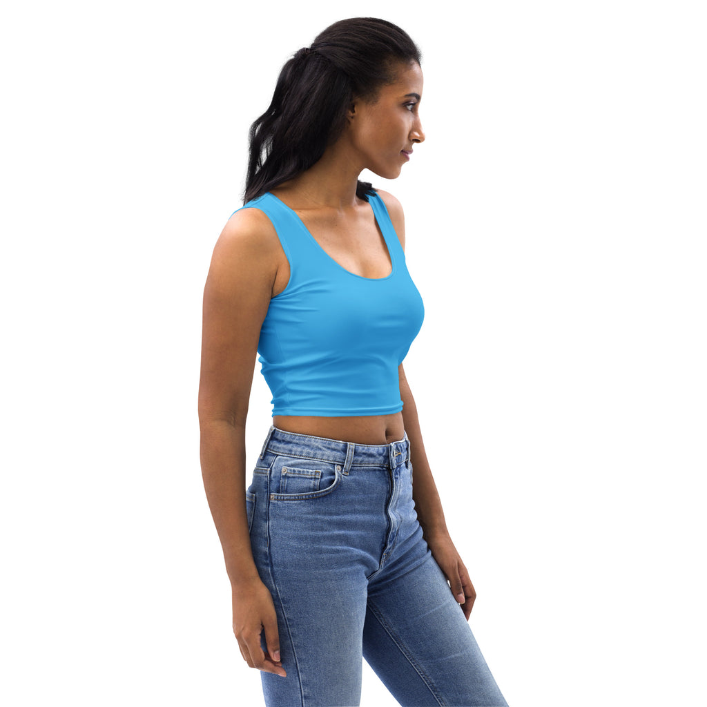 Women's Light Blue Buttery Soft Crop Top- Quick-Drying UPF 50+ Stretch Top