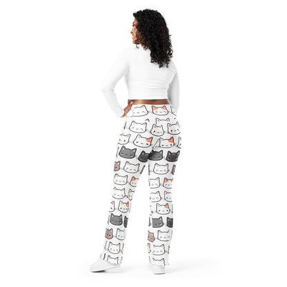 Women's Cute Cat Print High Waist Flare Legging Pants