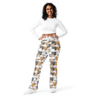 Women's Kawaii Cat High Waist Flare Legging Pants