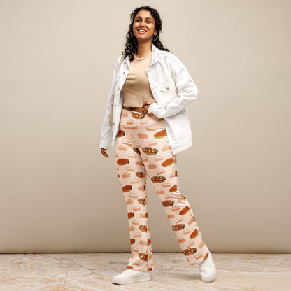 Women's Pumpkin Pie Thanksgiving High Waist Flare Legging Pants