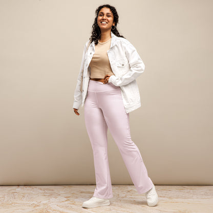 Women's Light Pink High Waist Flare Legging Pants