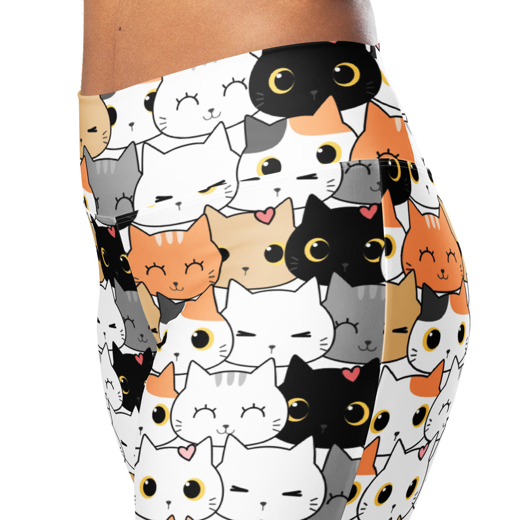 Women's Cat Face High Waist Flare Legging Pants