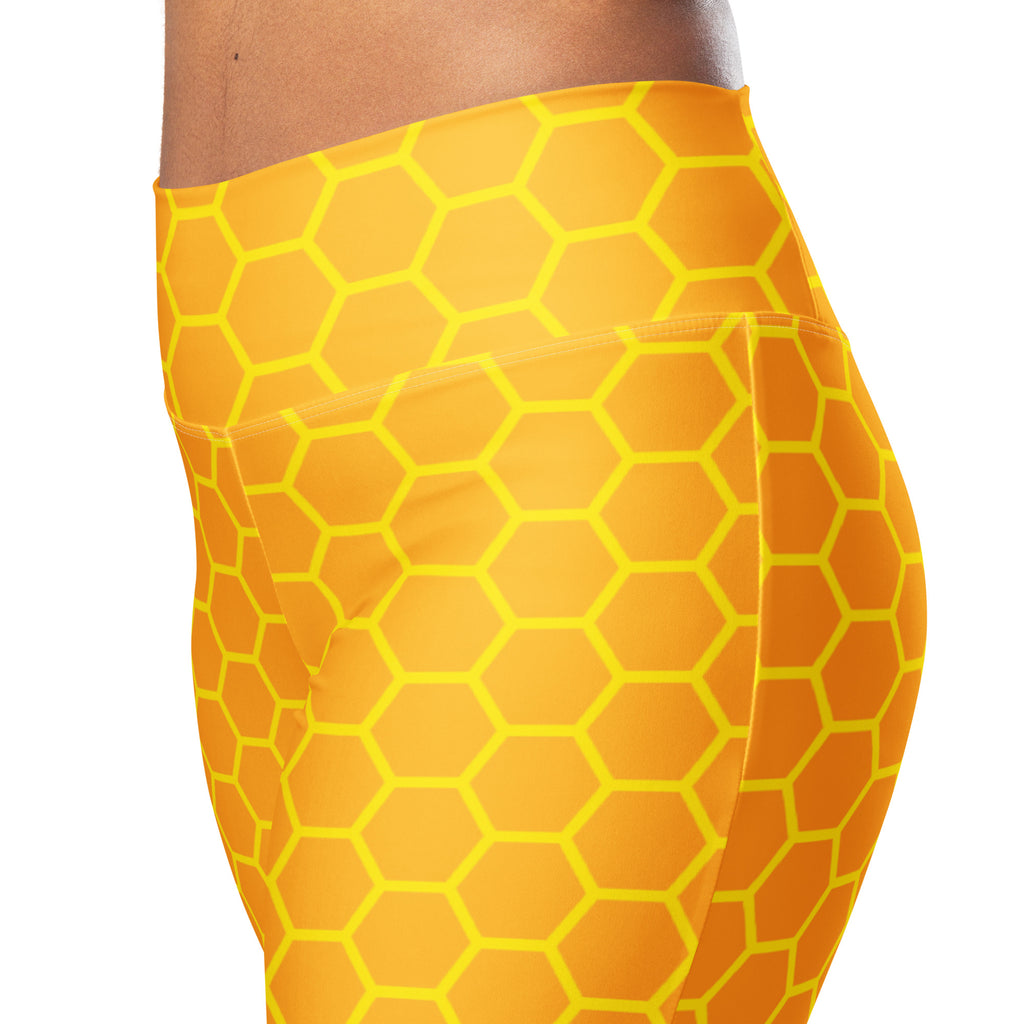 Women's Honeycomb High Waist Flare Legging Pants