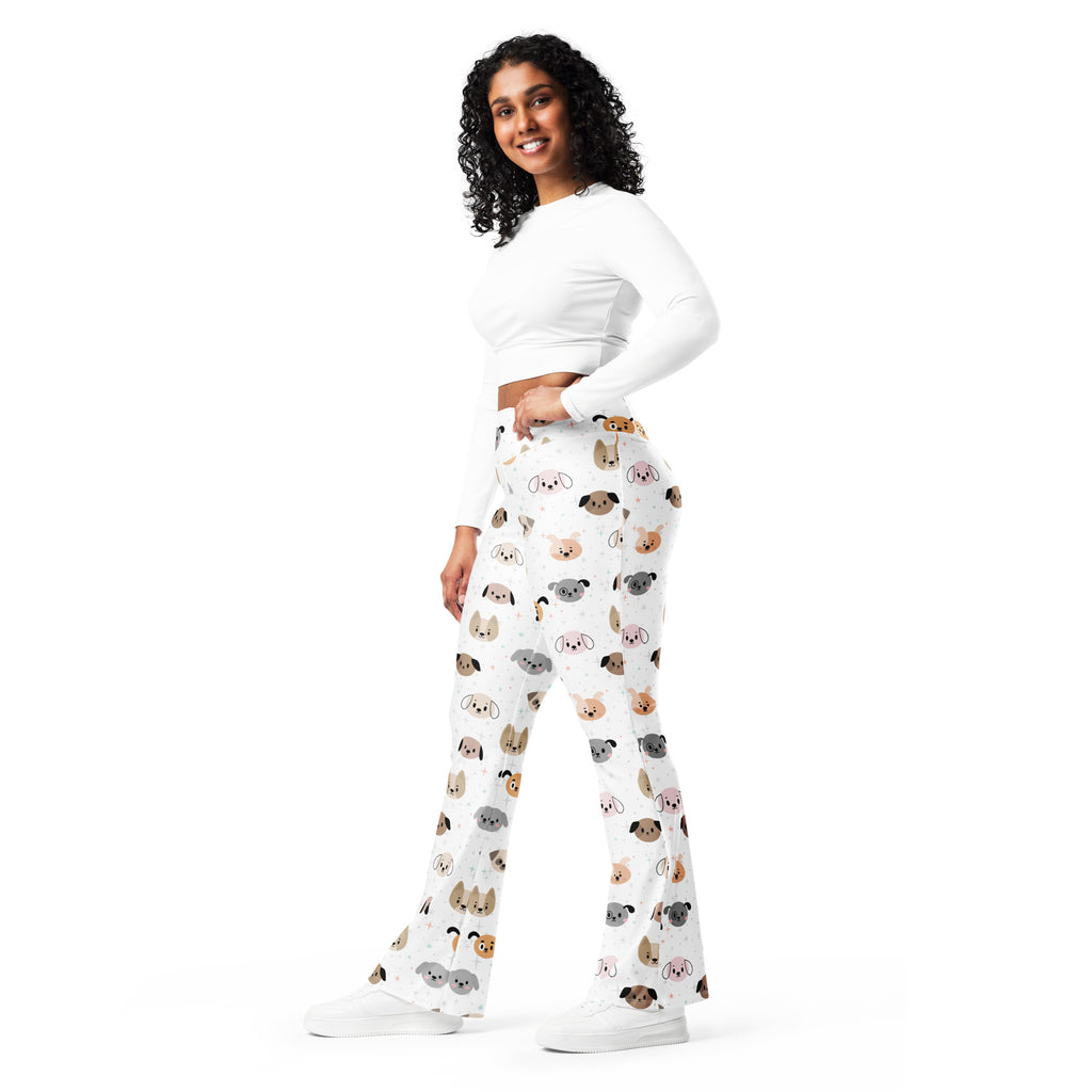 Women's Dog Face High Waist Flare Legging Pants