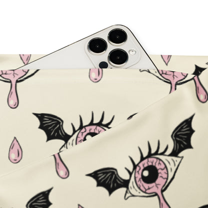 Women's Gothic Eyeball Bat High Waist Flare Legging Pants