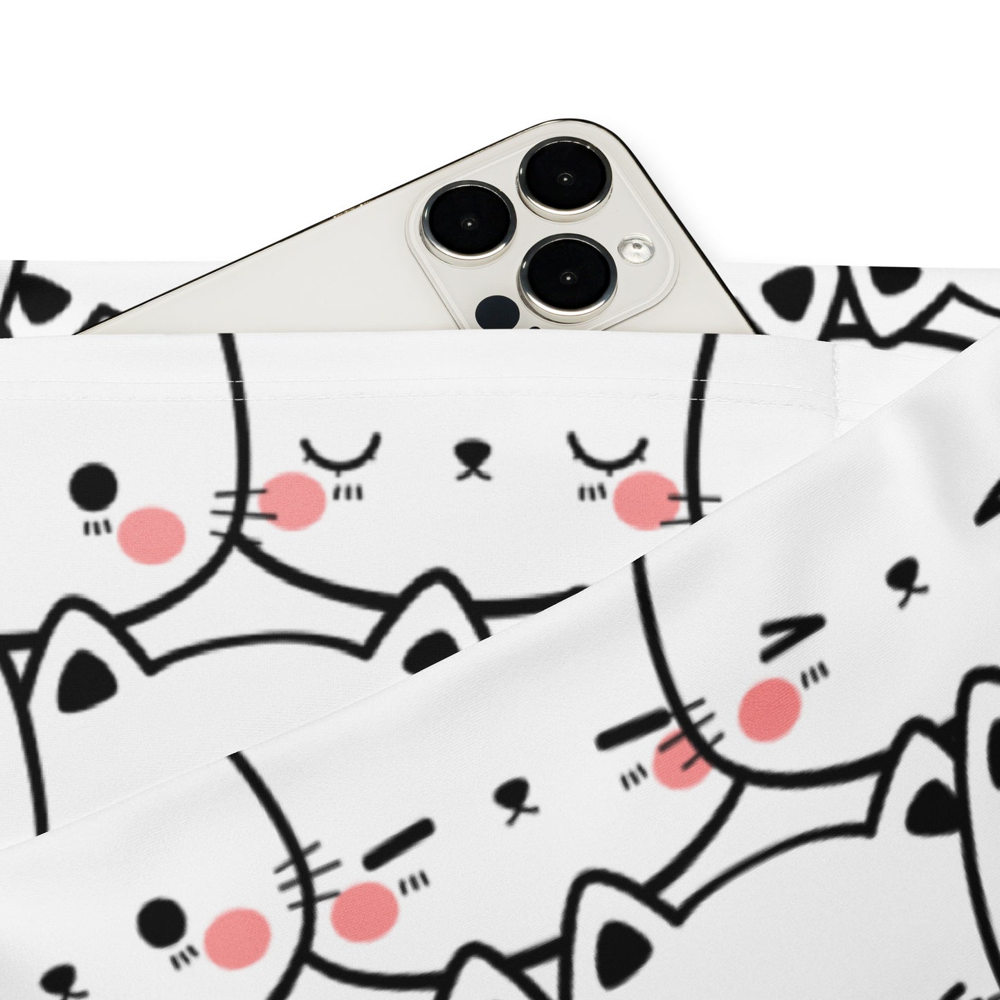 Women's White Cat Print High Waist Flare Legging Pants