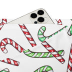 Women's Red & Green Candy Cane High Waist Flare Legging Pants