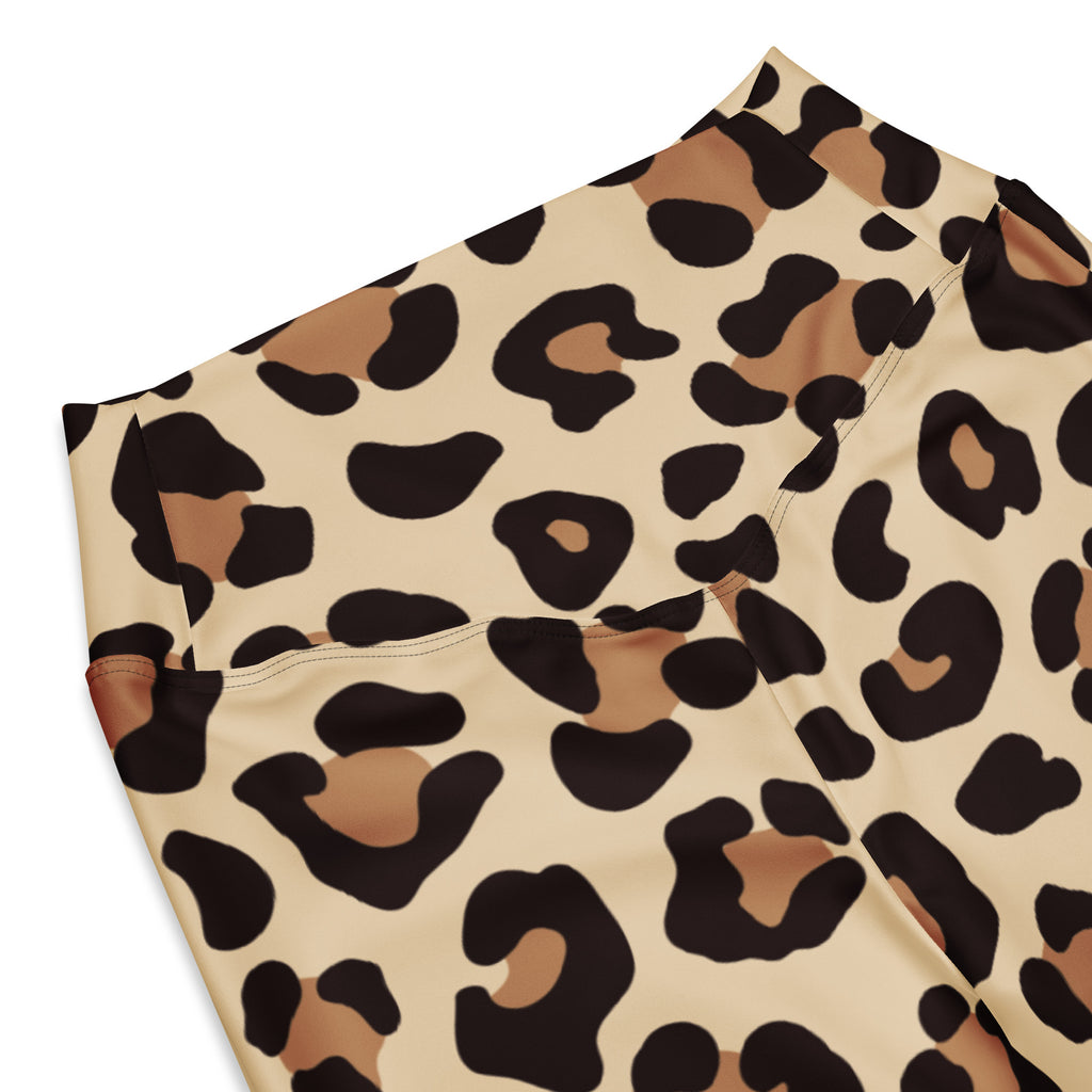 Women's Leopard Print High Waist Flare Legging Pants