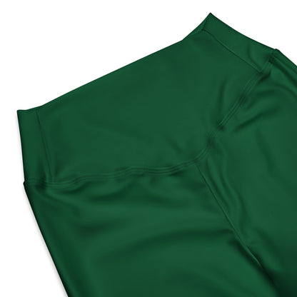 Women's Dark Green High Waist Flare Legging Pants