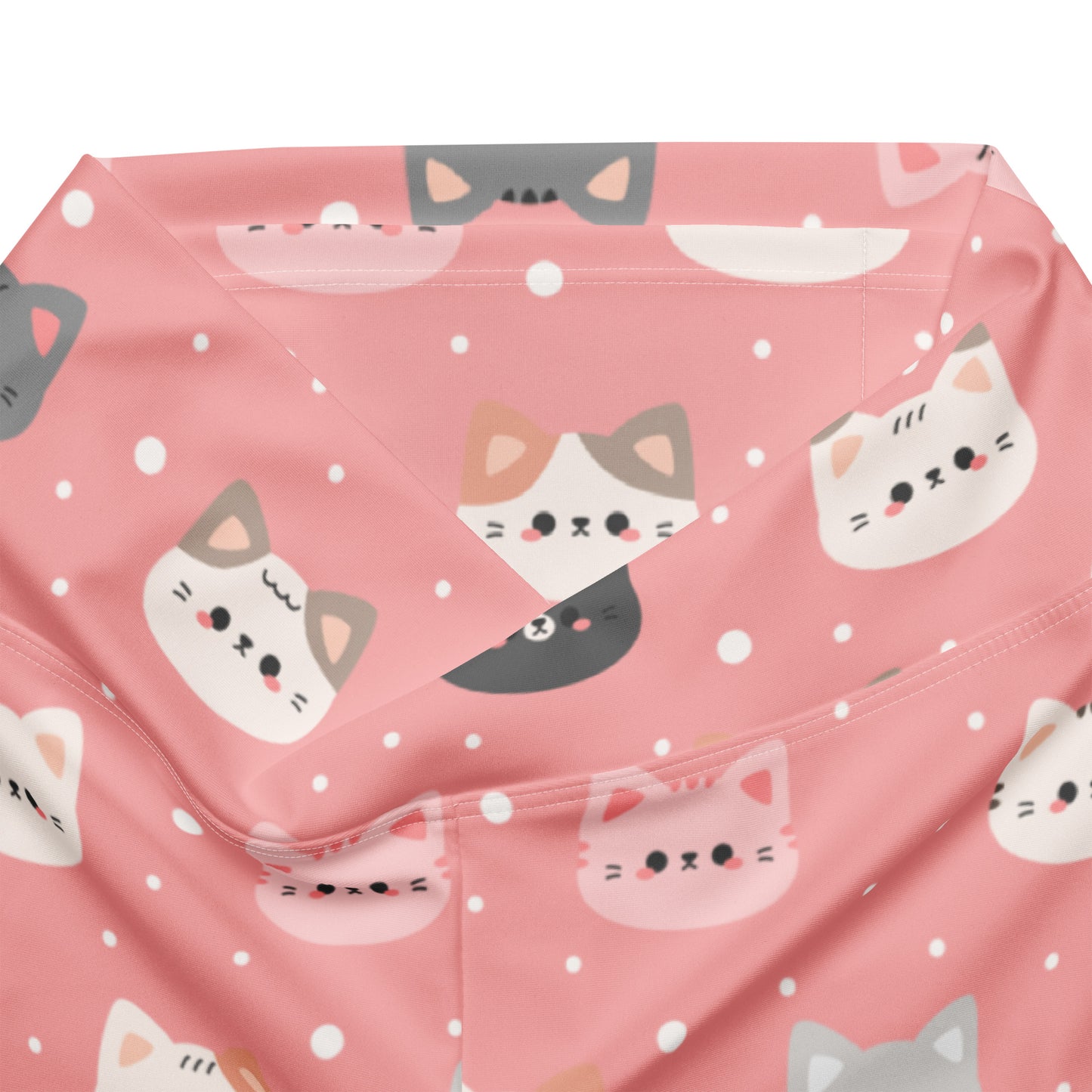 Women's Pink Cat High Waist Flare Legging Pants
