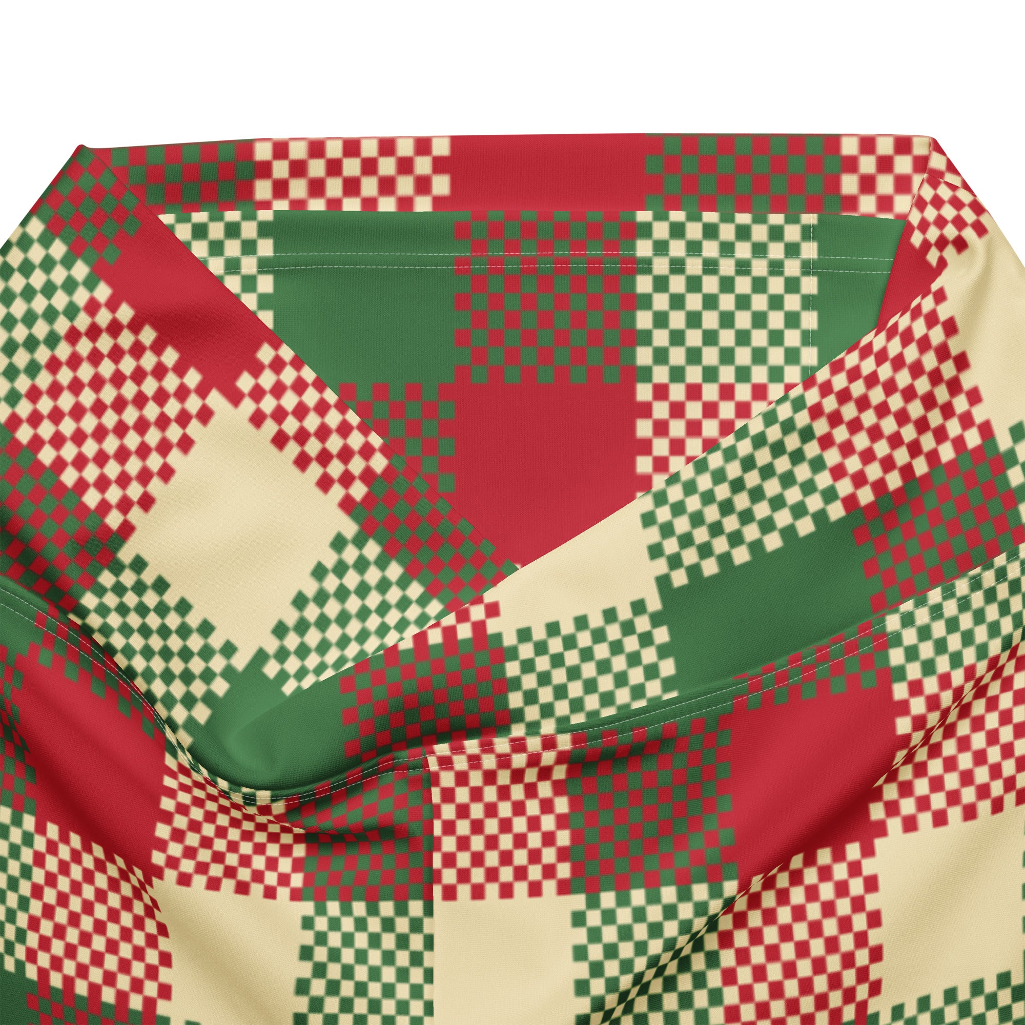 Women’s christmas plaid high waist flare legging pants with a soft fabric headband featuring bold red green squares