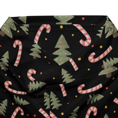 Women's Christmas Candy Cane High Waist Flare Legging Pants
