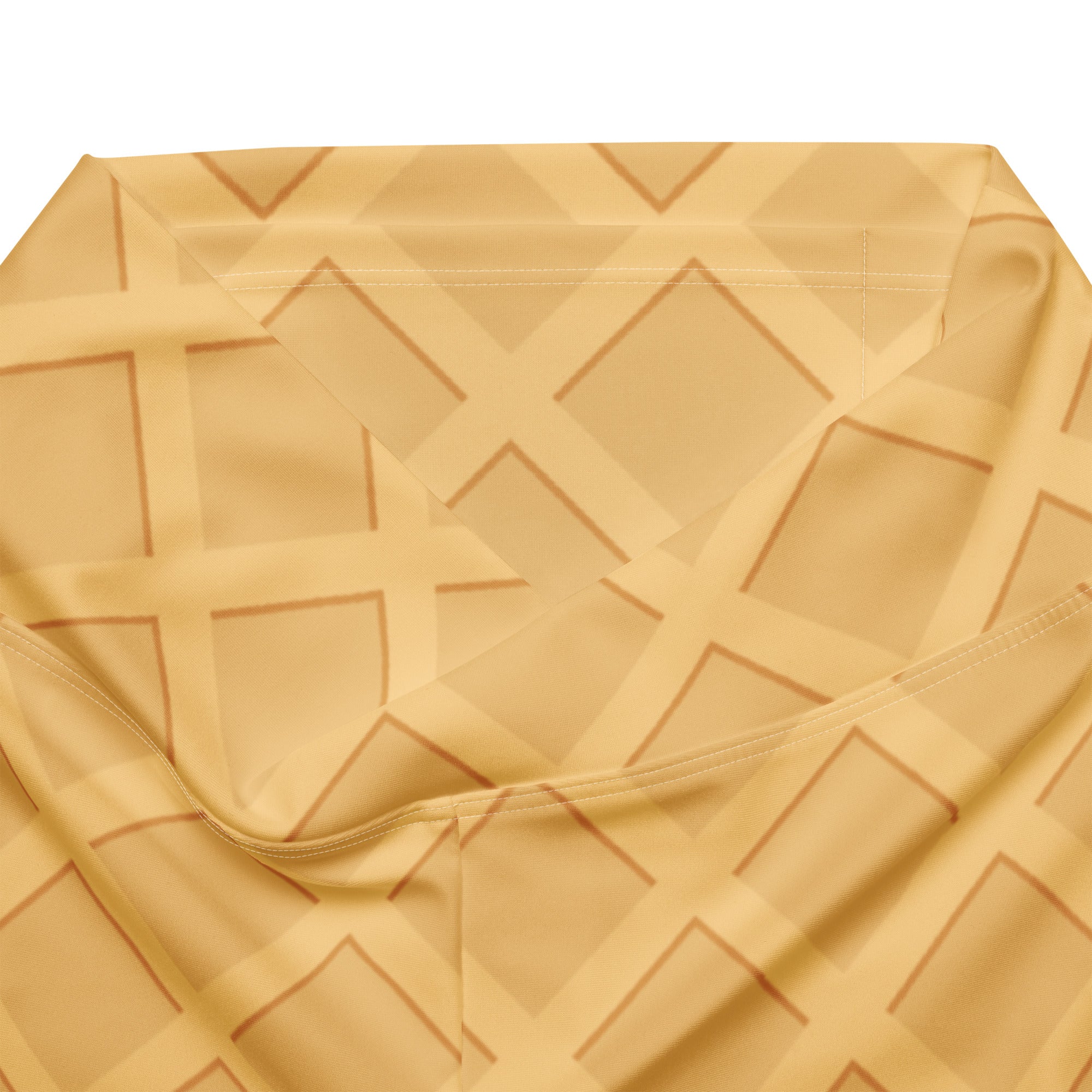 Beige women’s waffle cone high waist flare legging pants with subtle geometric diamond pattern fabric