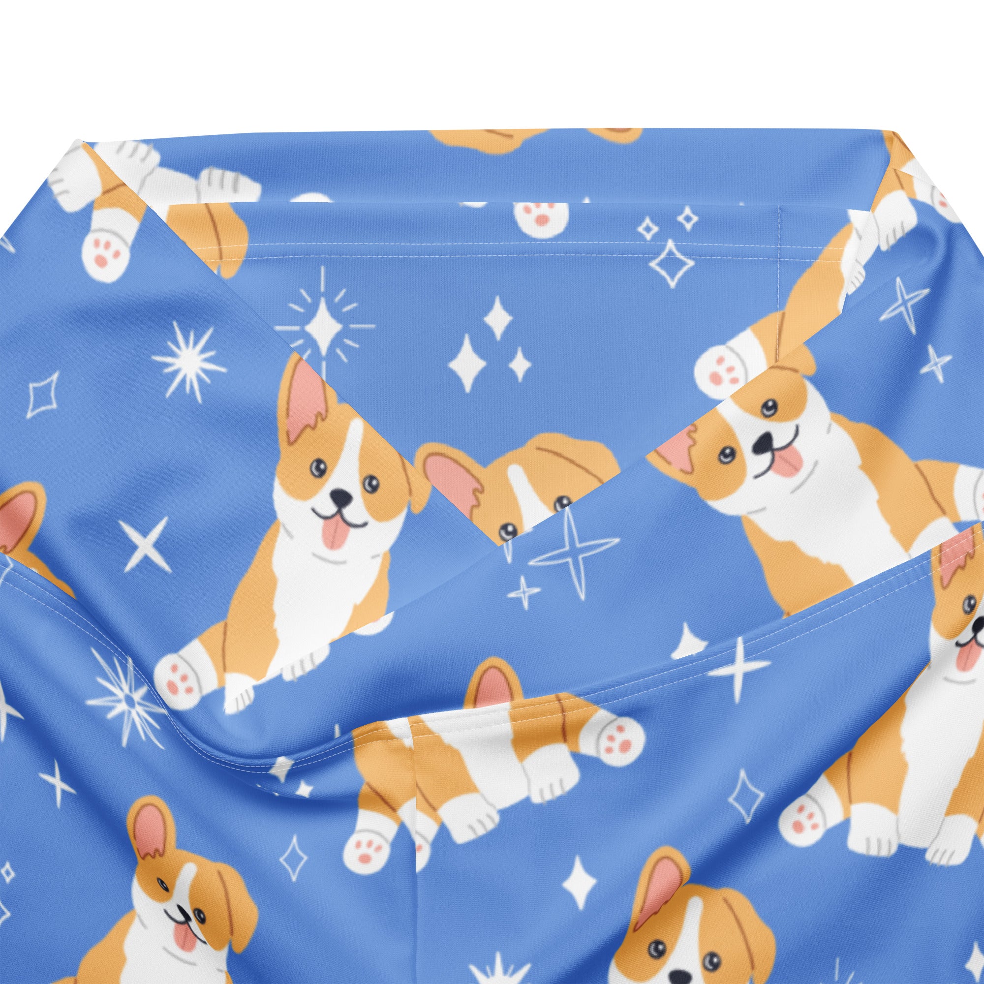 Women's Blue Corgi Dog High Waist Flare Legging Pants