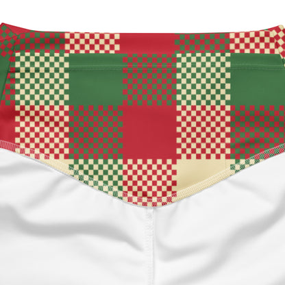 Women's Christmas Plaid High Waist Flare Legging Pants
