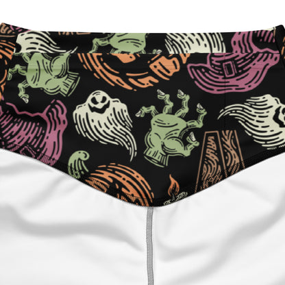Women's Creepy Halloween High Waist Flare Legging Pants