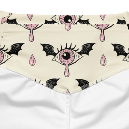 Women's Gothic Eyeball Bat High Waist Flare Legging Pants