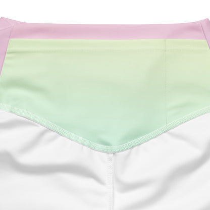 Women's Pastel Rainbow High Waist Flare Legging Pants
