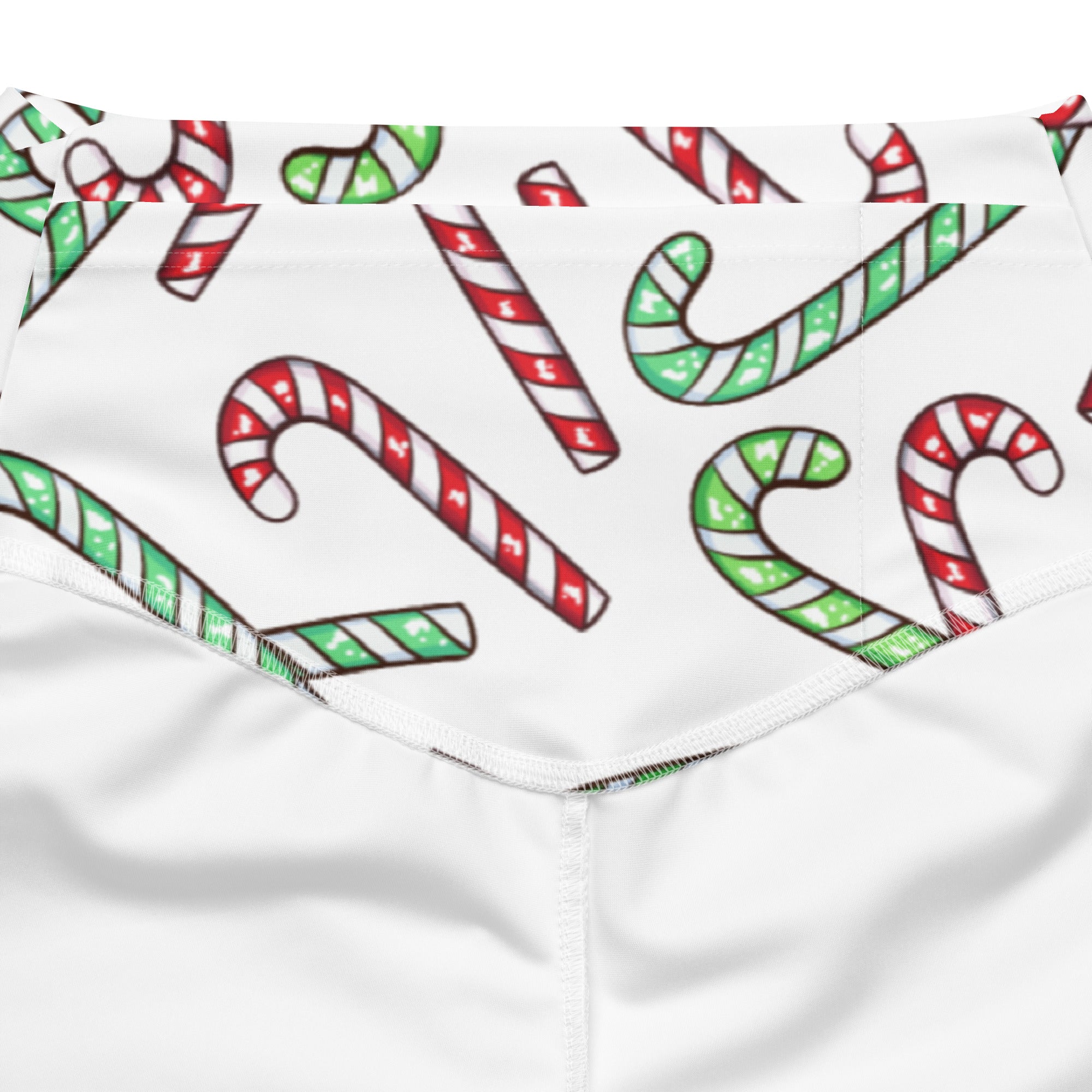 Women's Red & Green Candy Cane High Waist Flare Legging Pants