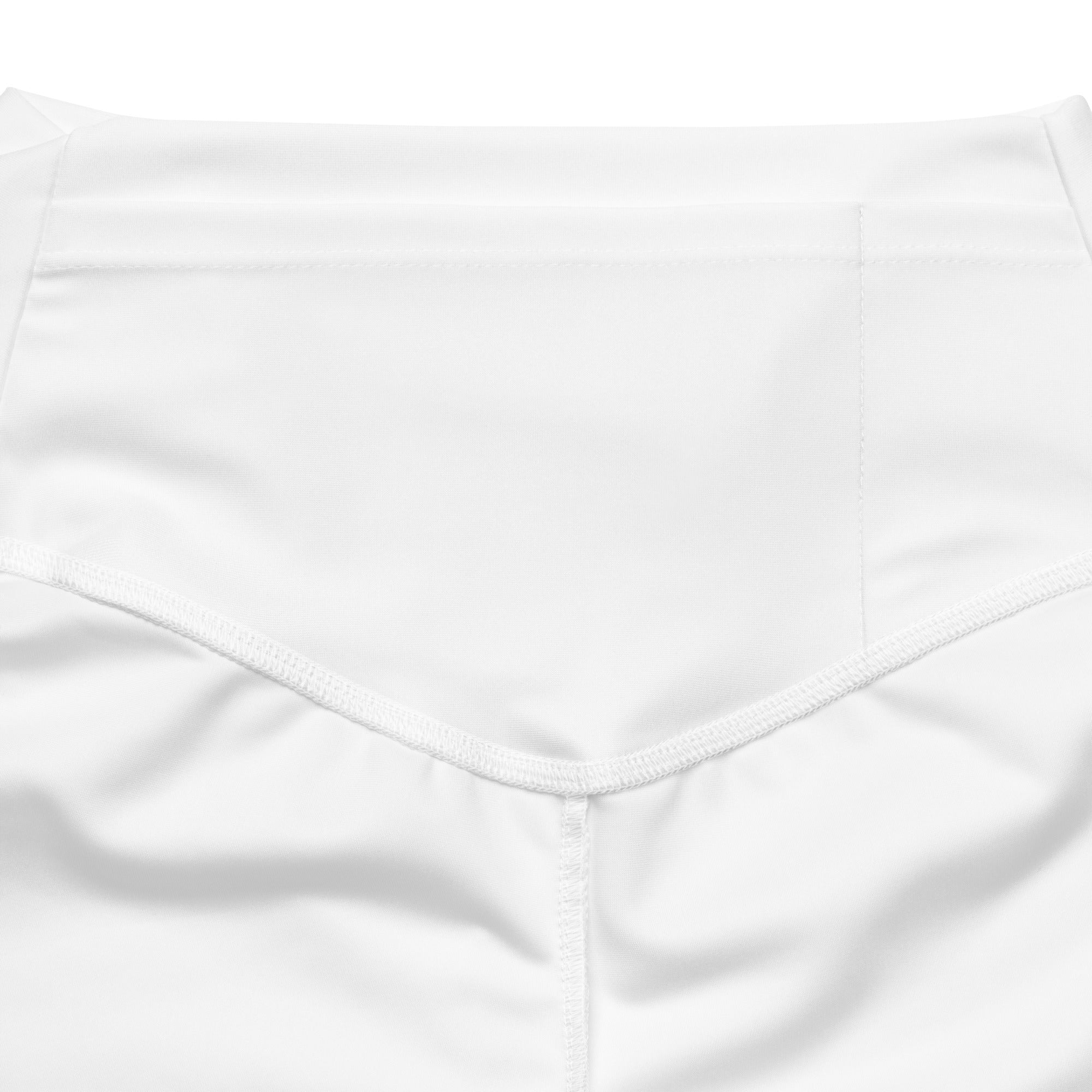 Women’s white high waist flare legging pants with smooth stretchy fabric and clean stitching front view