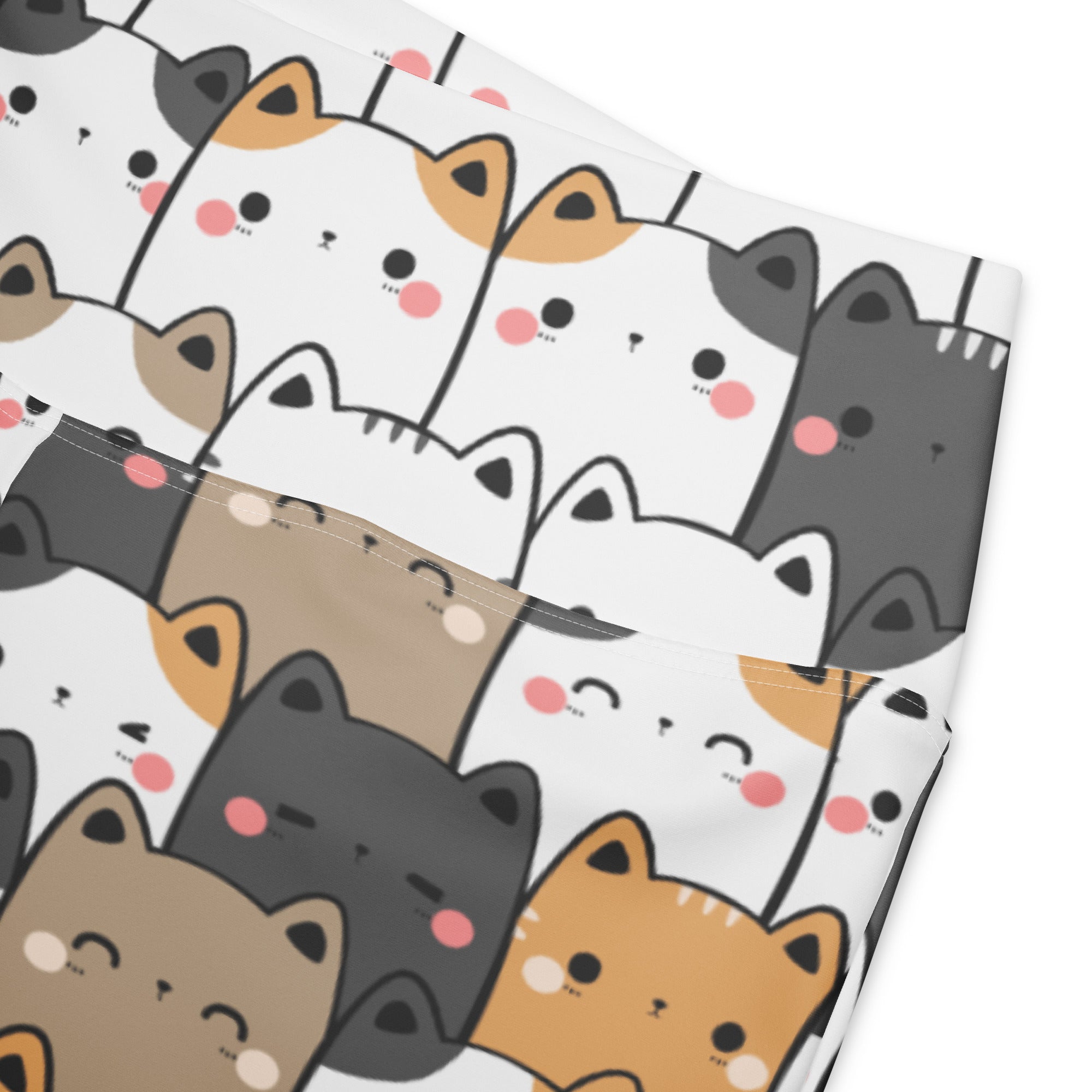 Women's Kawaii Cat High Waist Flare Legging Pants