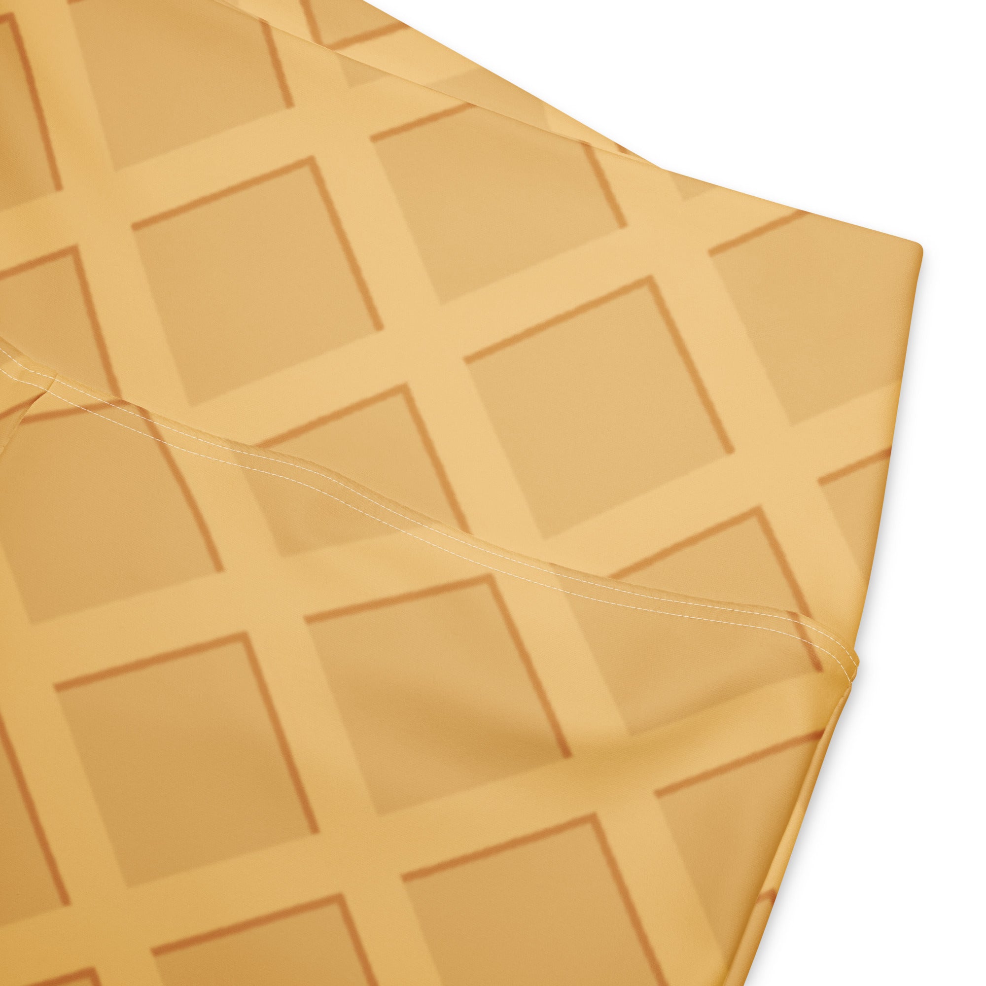 Women’s golden waffle cone high waist flare legging pants with a subtle grid waffle-patterned fabric design