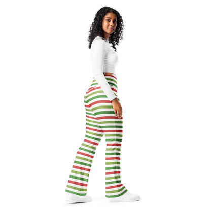 Women's Yellow High Waist Flare Legging Pants