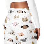 Women's Dog Face High Waist Flare Legging Pants