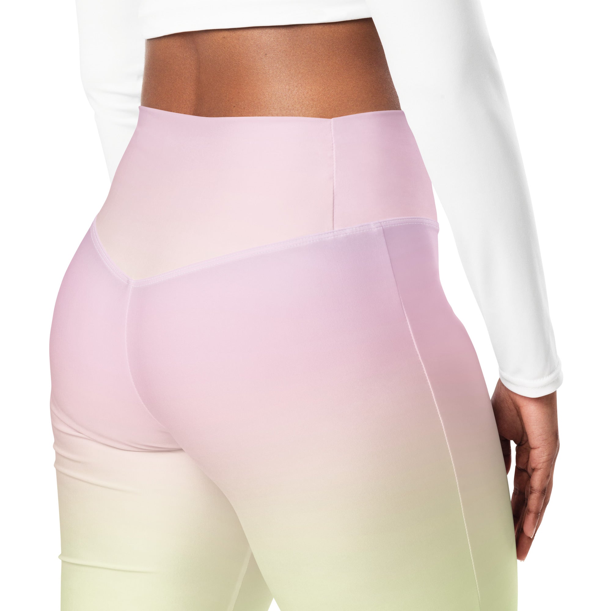 Women's Pastel Rainbow High Waist Flare Legging Pants