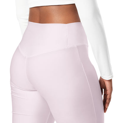 Women's Light Pink High Waist Flare Legging Pants