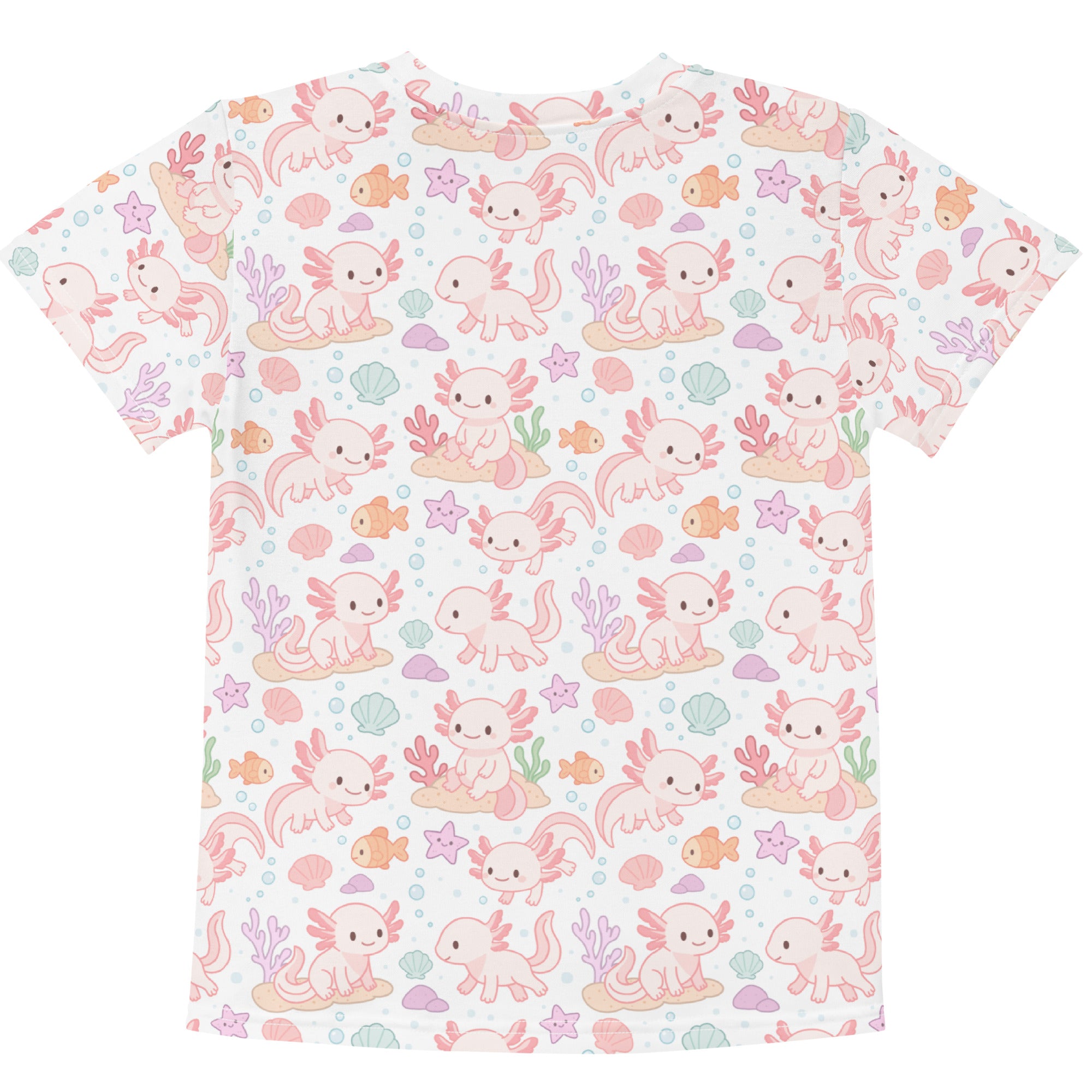 Kids Axolotl Ocean Print Cotton T-Shirt