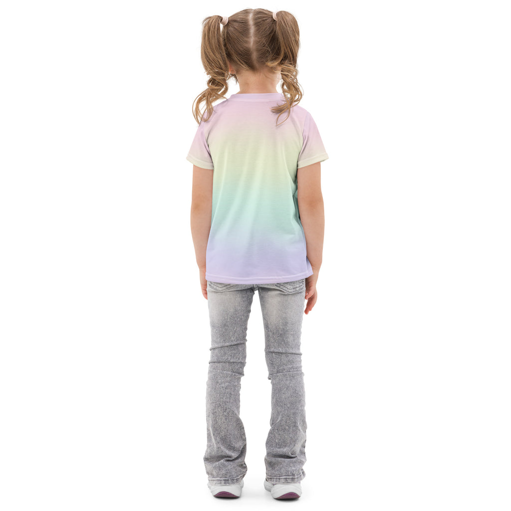 Girls Pastel Rainbow Cotton T-Shirt