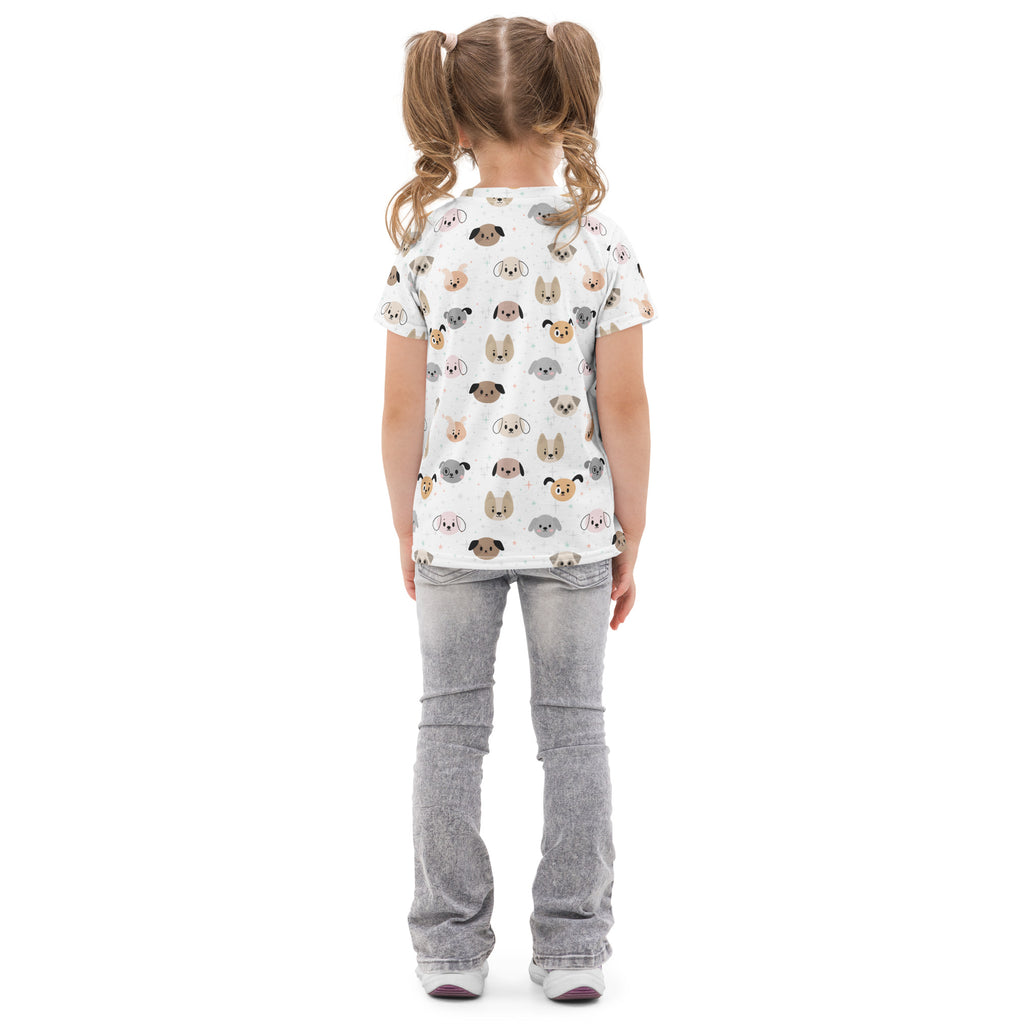 Kids Dog Face Cotton T-Shirt