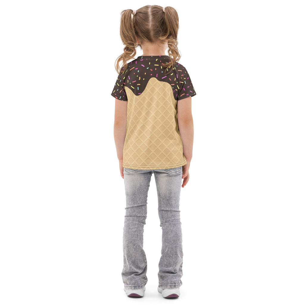 Kids Chocolate Ice Cream Cone Cotton T-Shirt
