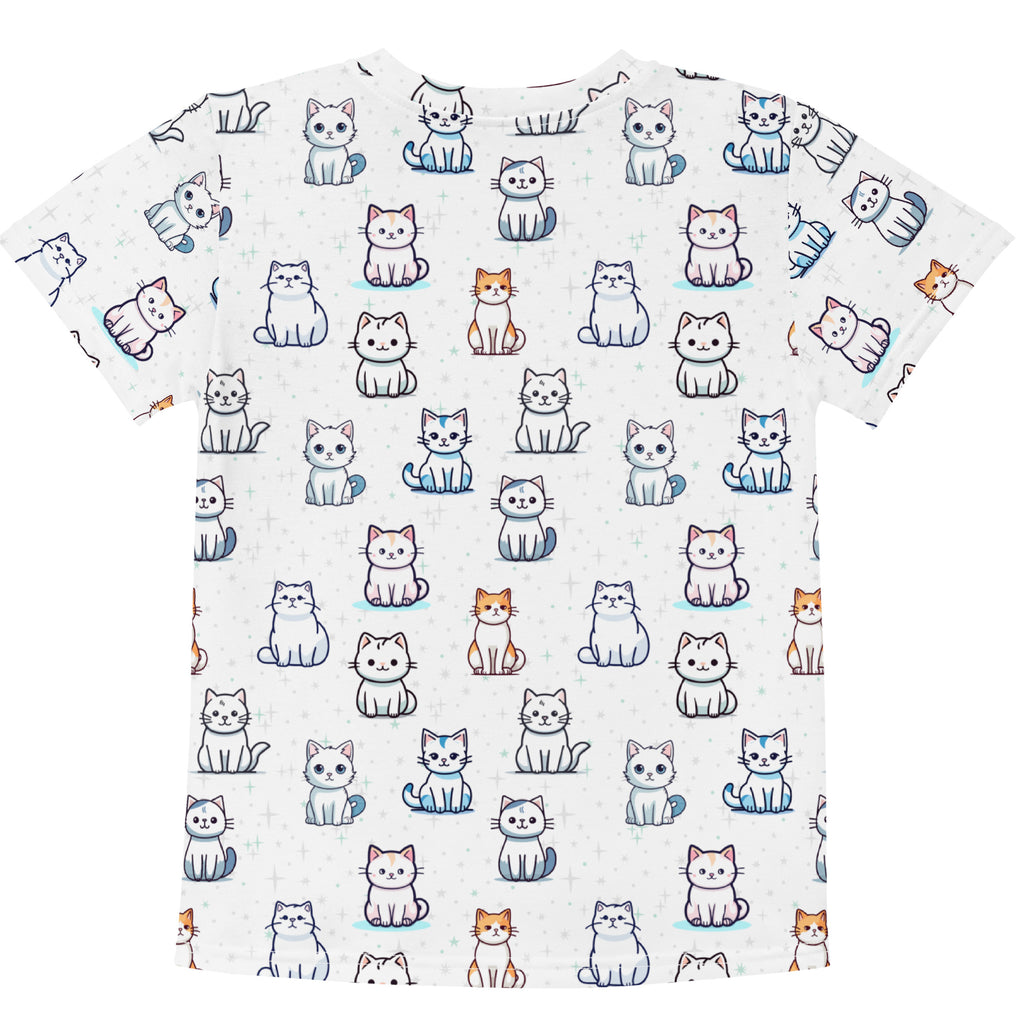 Girls Cat Pattern Cotton T-Shirt