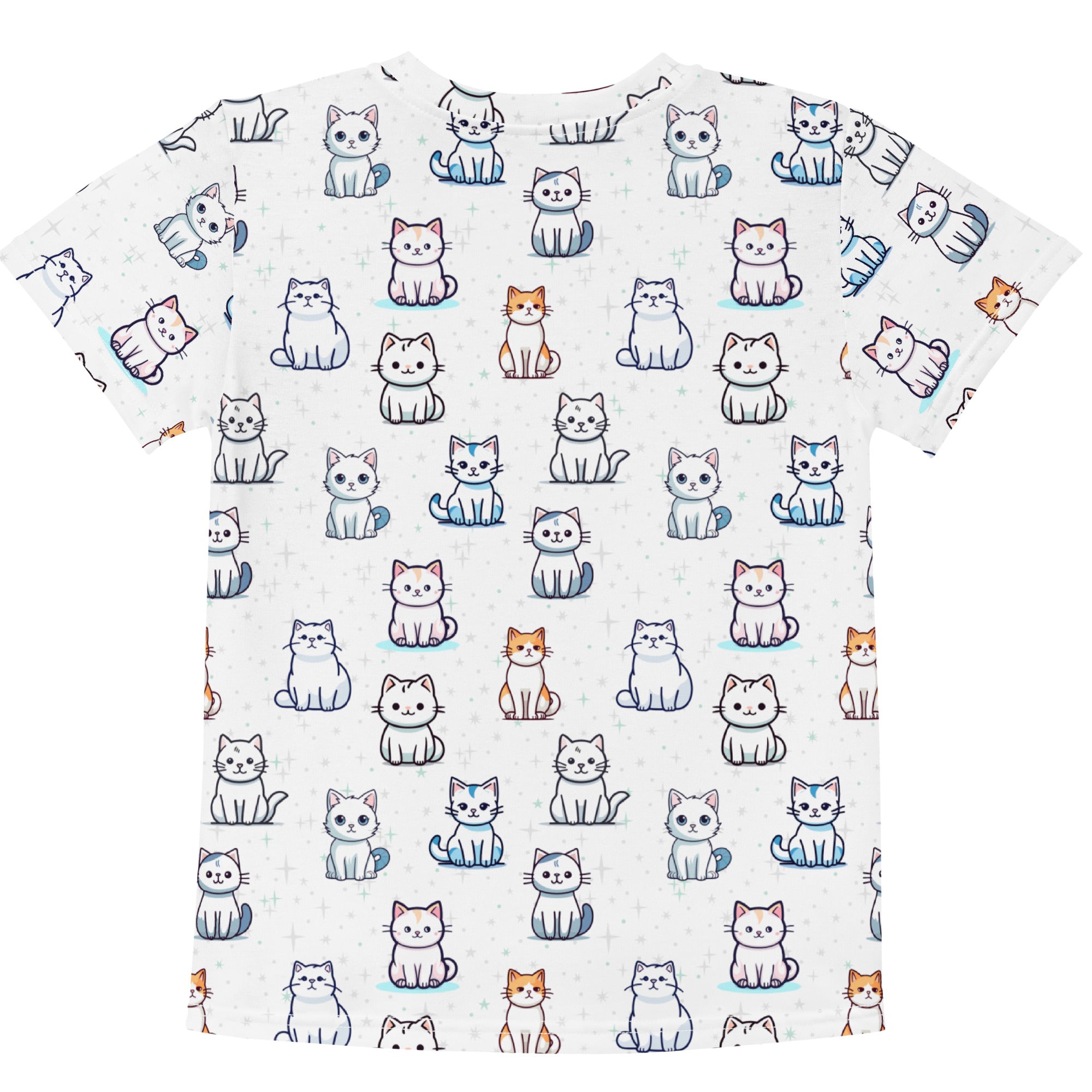 Girls Cat Pattern Cotton T-Shirt