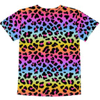 Girls Rainbow Leopard Cotton T-Shirt