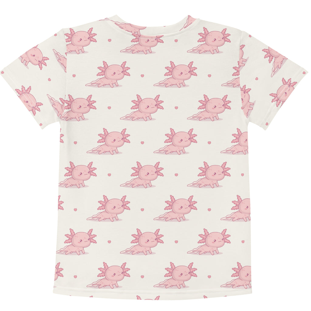 Girls Pink Axolotl Cotton T-Shirt