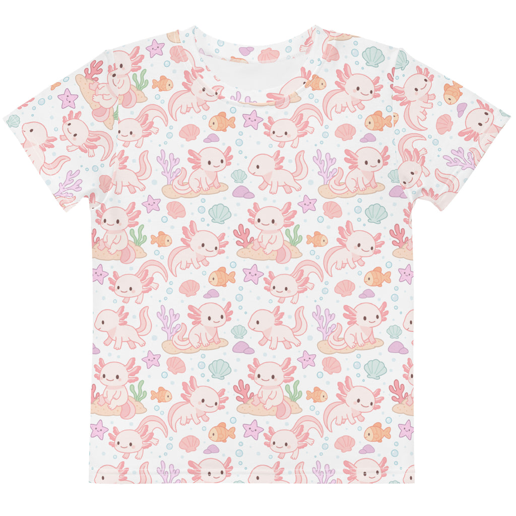 Kids Axolotl Ocean Print Cotton T-Shirt