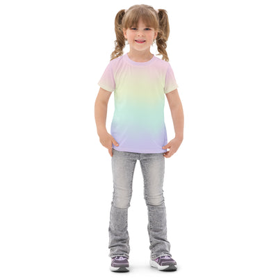 Girls Pastel Rainbow Cotton T-Shirt