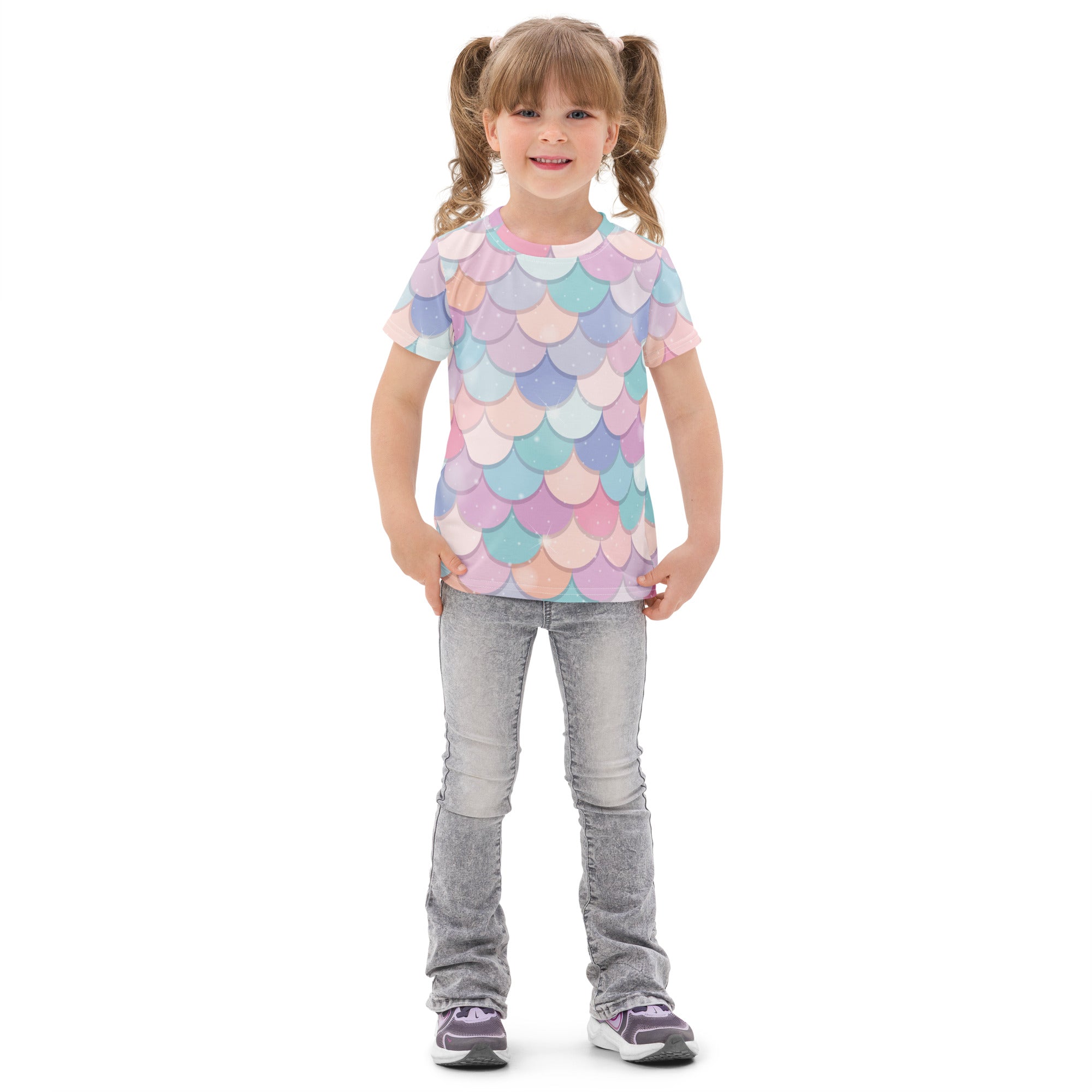 Girls Rainbow Mermaid Cotton T-Shirt