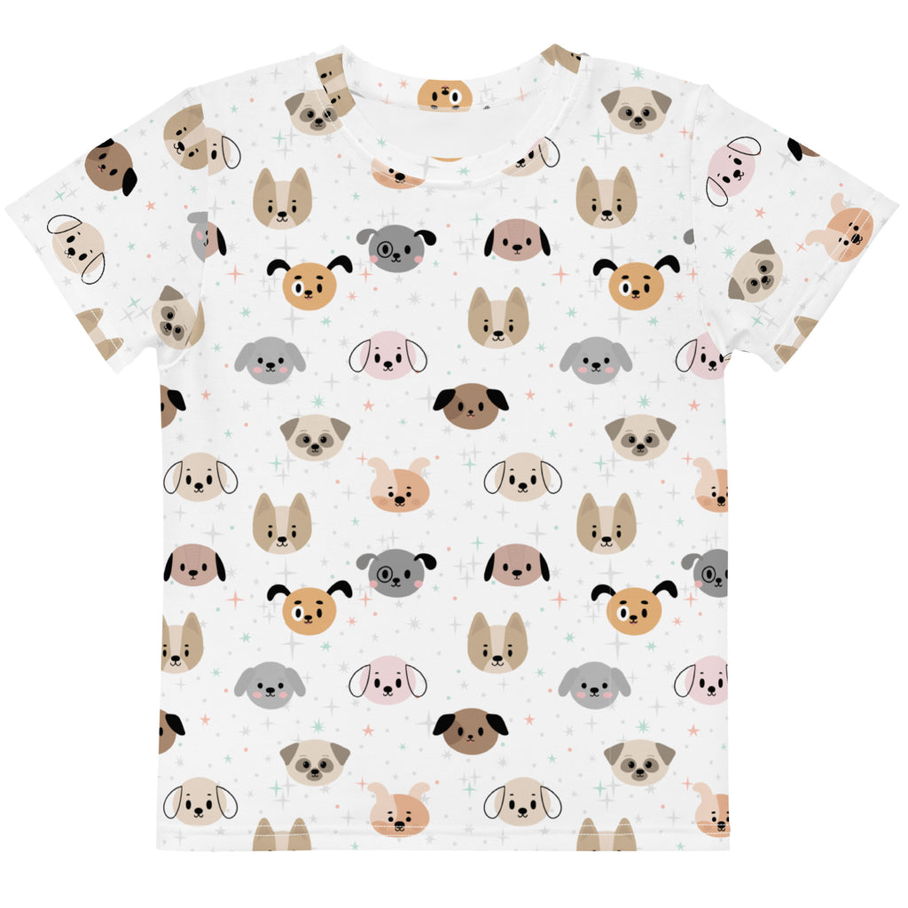 Kids Dog Face Cotton T-Shirt