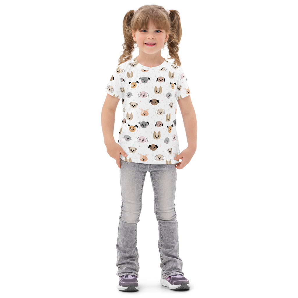 Kids Dog Face Cotton T-Shirt