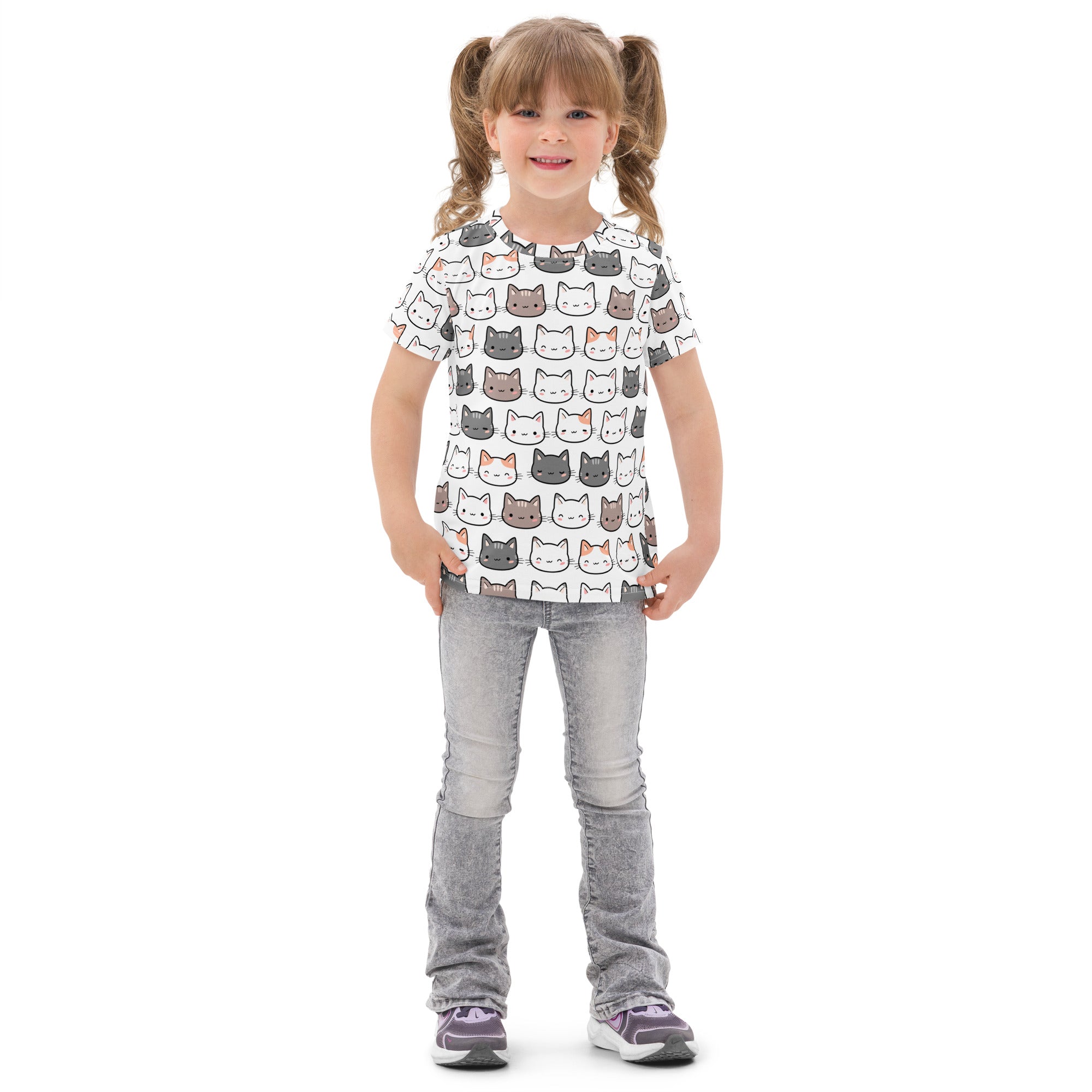 Kids Cute Cat Cotton T-Shirt