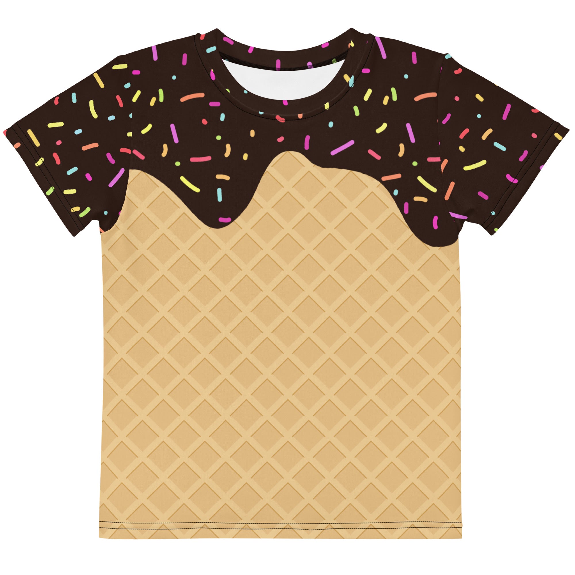 Kids Chocolate Ice Cream Cone Cotton T-Shirt