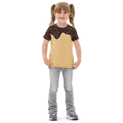 Kids Chocolate Ice Cream Cone Cotton T-Shirt