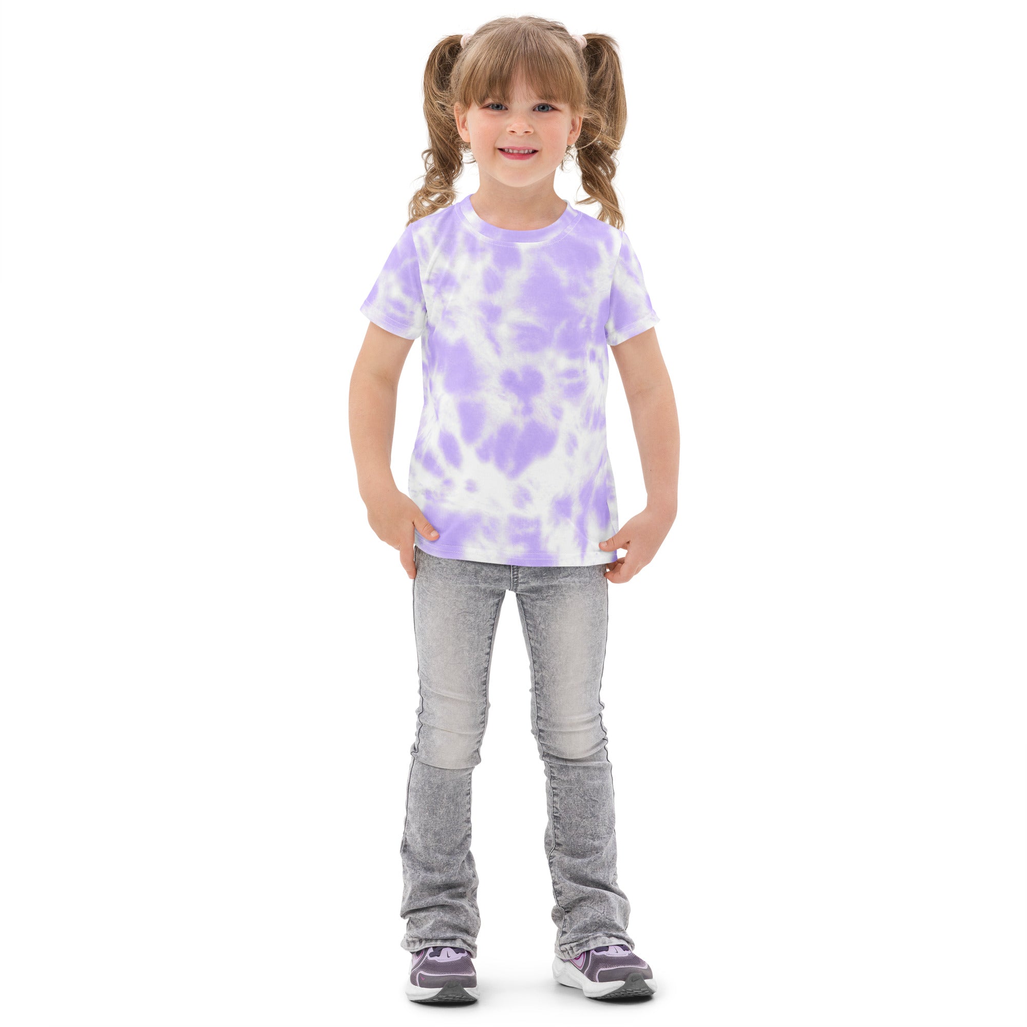 Girls Purple Tie Dye Cotton T-Shirt
